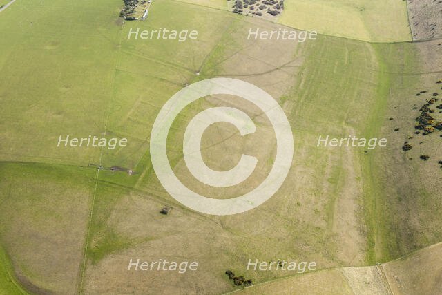Iron Age or Romano British field system earthwork on Wylye Down, Wiltshire, 2016. Creator: Damian Grady.