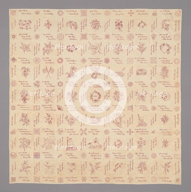 Signature Quilt, Illinois, 1896. Creator: Unknown.