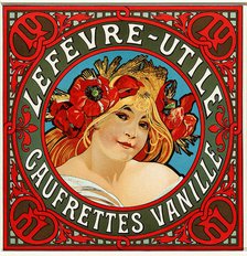 Lefèvre - Utile Gaufrettes Vanille , c. 1900. Creator: Mucha, Alfons Marie (1860-1939).