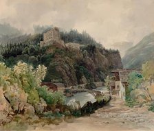 View of Landeck Castle in Tyrol, 1844. Creator: Thomas Ender.