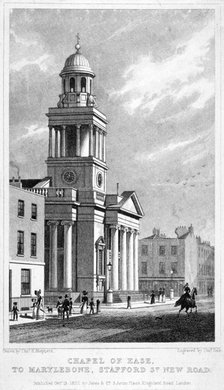 Chapel of Ease which might also be Christ Church, Cosway Street, Marylebone, London, 1827. Artist: Thomas Dale