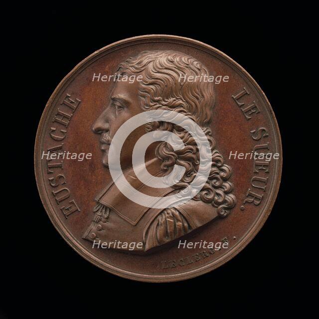 Eustache Le Sueur, 1617-1655, Painter [obverse], 1828. Creators: Julien Gabriel Leclerc, Jean van Saint-Priest.