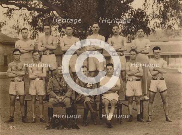 The Battalion Boxing Team of the First Battalion, The Queen's Own Royal West Kent Regiment. Poona, I Artist: Unknown