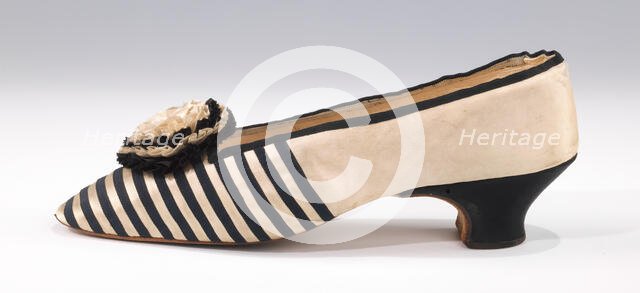 Evening slippers, British, 1860-70. Creator: Unknown.