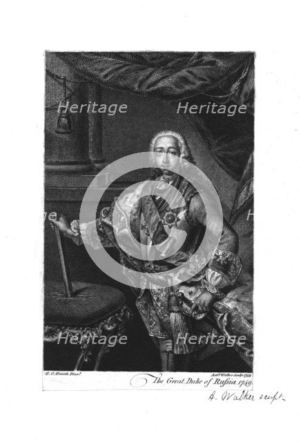 'The Great Duke of Russia, 1749', (1752). Creator: Anthony Walker.