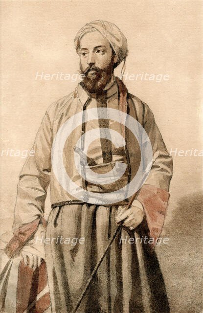 Self-portrait in Egyptian costume, c1865. Creator: Devéria, Charles Théodule (1831-1871).