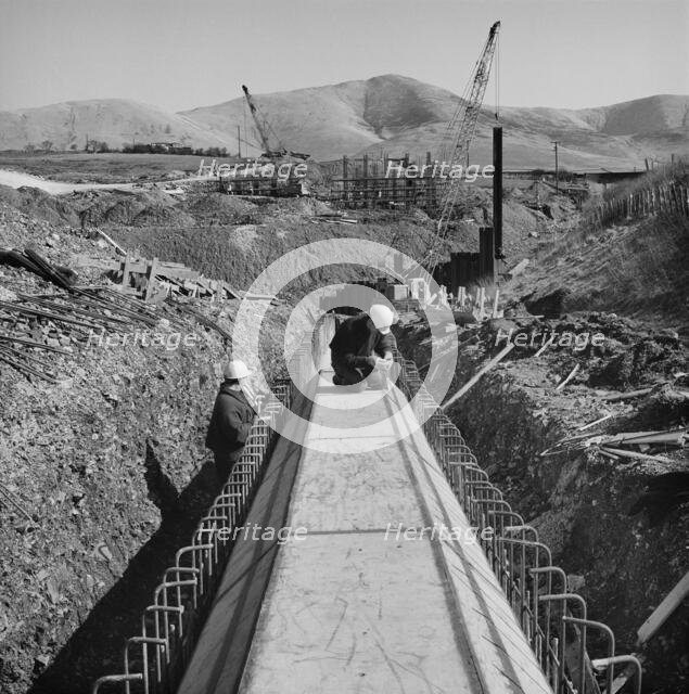Construction of the M6 motorway, Eden, Cumbria, 28/03/1968. Creator: John Laing plc.