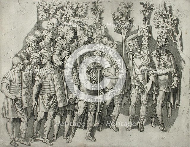 A Roman Legion, between 1515 and 1527. Creator: Marco Dente.