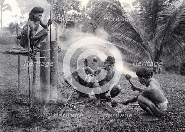 Sarawak: a Kalabit smithy, c1900. Creator: Unknown.