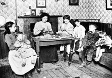 Making brushes at home, London, c1900. Artist: Unknown