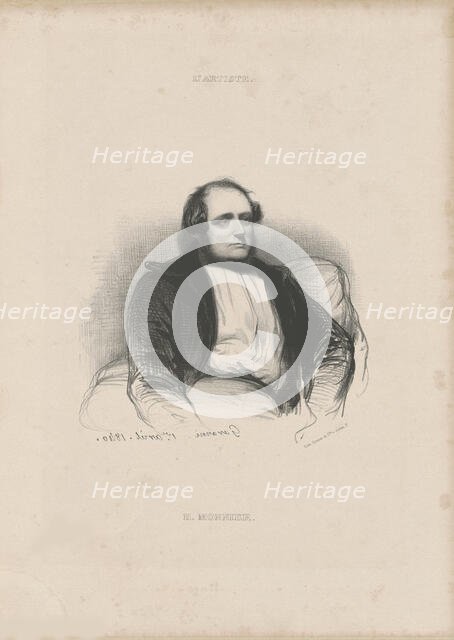 Portrait of Henry Monnier (1799-1877) , 1840. Creator: Gavarni, Paul (1804-1866).