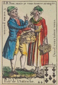 Hab.t de l'Autriche from Playing Cards (for Quartets) 'Costumes des Peuples Étrangers..., 1700-1799. Creator: Anon.