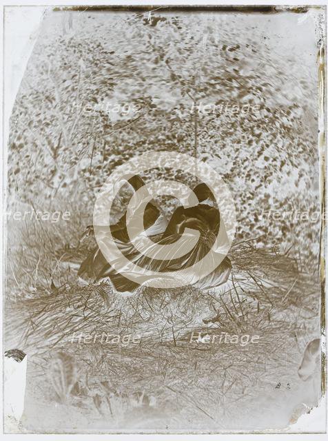 Two Peasant Girls Seated, 1870s. Creator: Auguste Giraudon's Artist (French).