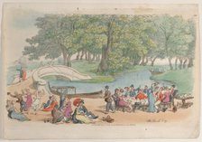 Plate 30: The Social Day, from "World in Miniature", 1816., 1816. Creator: Thomas Rowlandson.