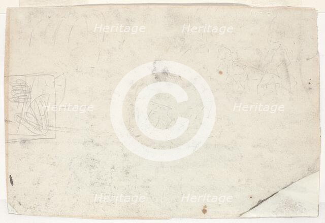 Figure on Horseback and Other Studies [verso], 1861. Creator: Winslow Homer.