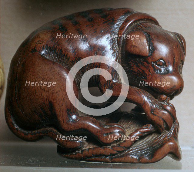Japanese Netsuke of a dog. Artist: Unknown