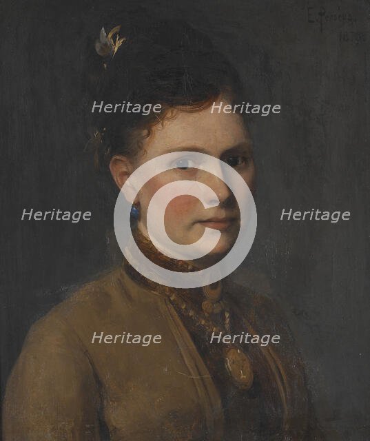 Maria Agnes Claesson (1843- after 1903), married to the artist Edvard Perséus, 1878. Creator: Edvard Perseus.