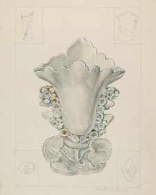 White Porcelain Vase, c. 1937. Creator: Josephine Lindley.