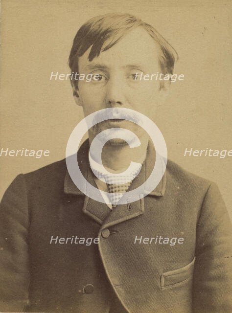 Chatillon. Jean-Baptiste. 31 ans, né à Toiseron des Minard (Cher). Employé de commerce. No..., 1882. Creator: Alphonse Bertillon.