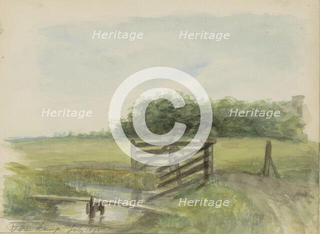 Landscape at Uitvolt Voorbamp in Groningen, 1895. Creator: Christiaan Huidekoper.