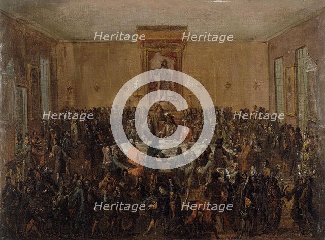 Meal offered to Louis XIV by the Parisian municipality, at Hôtel de Ville, on January 30, 1687. Creator: Unknown.