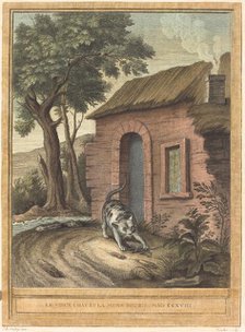 Le vieux chat et la jeune Souris (The Old Catand the Young Mouse), published 1759. Creator: Johann Christoph Teucher.