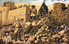 Siege of Barcelona in 1714 by the troops of Philip V, negative to the offer of surrender of the c…