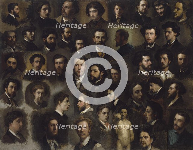 Quarante-trois portraits de peintres de l'atelier Gleyre, between 1856 and 1868. Creator: Unknown.