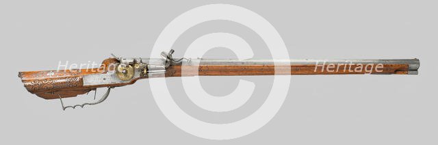 Wheellock Rifle, Germany, 1665. Creator: Hans Heller.