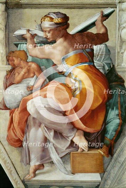 Prophets and Sibyls: Libyan Sibyl (Sistine Chapel ceiling in the Vatican), 1508-1512. Creator: Buonarroti, Michelangelo (1475-1564).