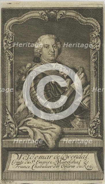 Woldemar Freiherr von Löwendal (1660-1740) , before 1748. Creator: Anonymous.