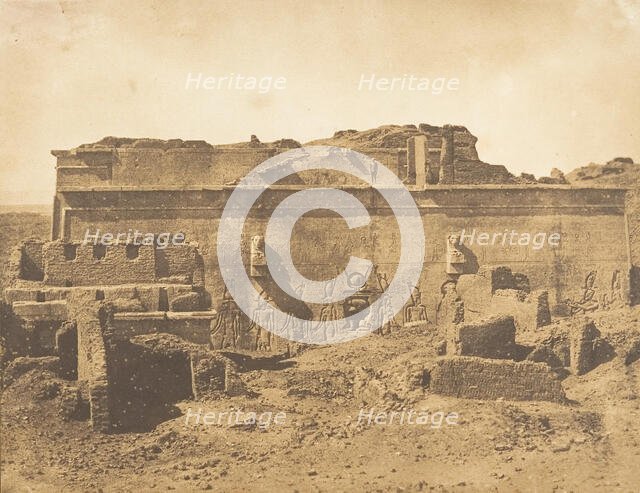 Façade postérieure de grande Temple de Dendérah (Tentyris), 1849-50. Creator: Maxime du Camp.