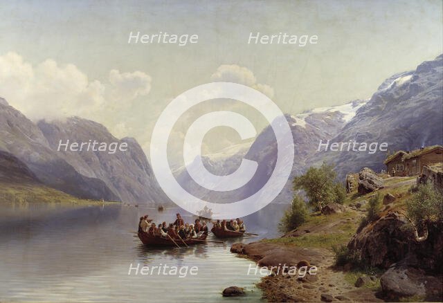 Bridal Escort on the Hardanger Fiord, 1865. Creator: J. F. Eckersberg.