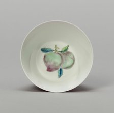 Cup with Stylized Fruit: Peaches, Qing dynasty (1644-1911), Kangxi reign mark and period (1662-1722) Creator: Unknown.