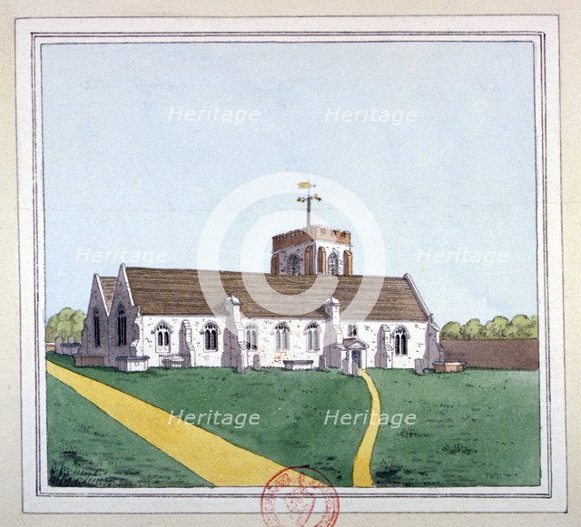 Church of St Edward the Confessor, Romford, Essex, c1800.               Artist: Anon