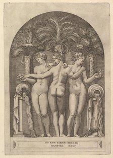 Speculum Romanae Magnificentiae: The Three Graces, ca. 1515-27. Creator: Marco Dente.