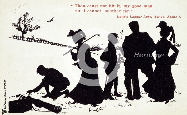 Shakespearian scene on a golf course. Artist: Unknown