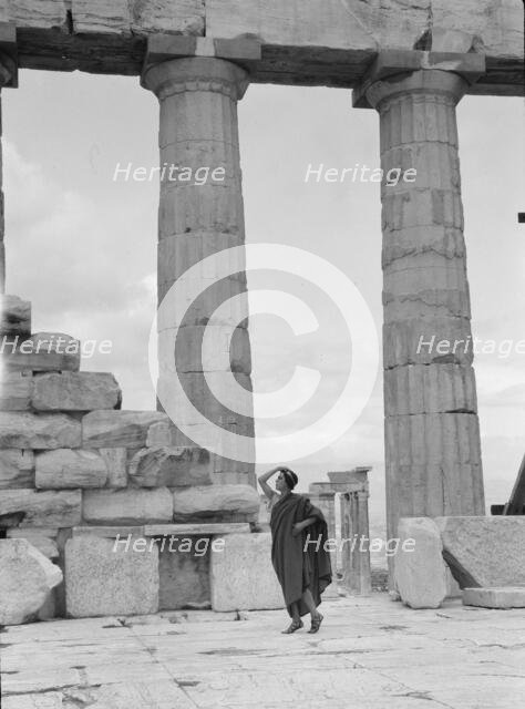 Kanellos dance group at ancient sites in Greece, 1929 Creator: Arnold Genthe.