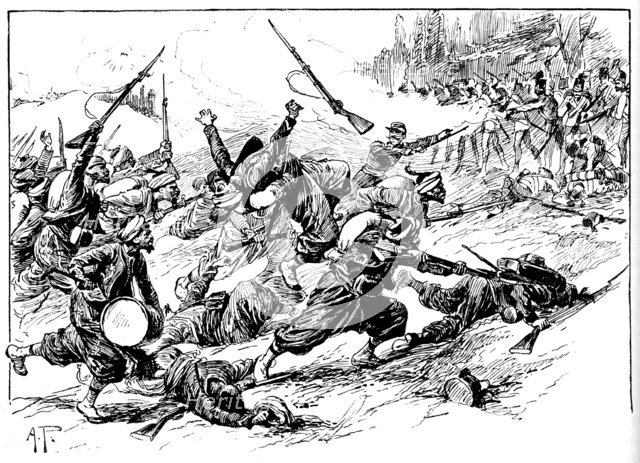 Rushing With Horrid Yells They Seized The Hill, 1902. Artist: AP.
