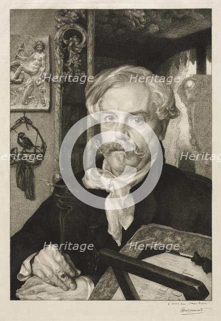 Portrait of Edmond de Goncourt, 1882. Creator: Félix Bracquemond (French, 1833-1914).