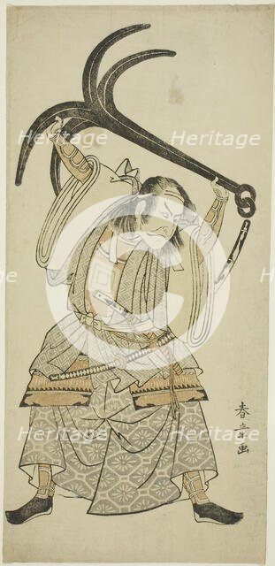 The Actor Ichikawa Danjuro IV as Taira no Tomomori disguised as Tokaiya Gimpei in the..., c. 1767. Creator: Shunsho.
