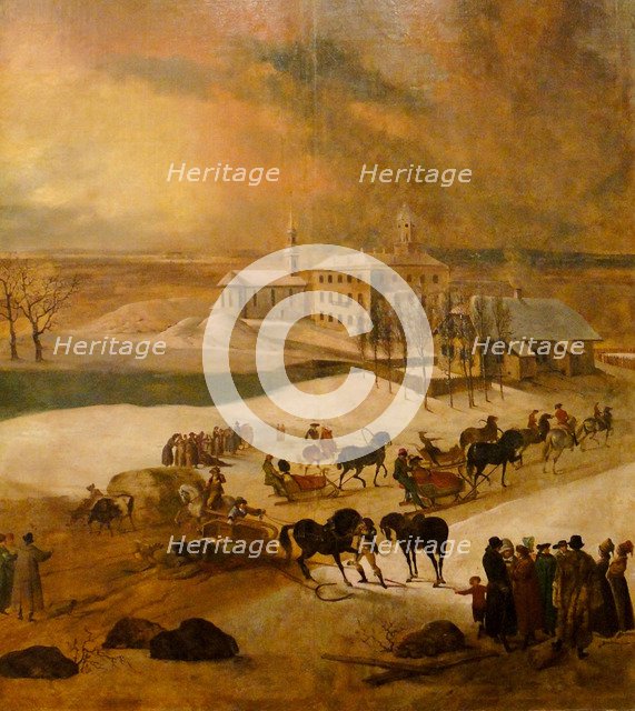 Winter view of Poltsamaa castle (Detail), 1793. Artist: Barisien, Friedrich Hartmann (1724-1796)