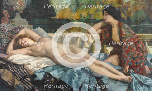 Repos au bord du lac, 1912. Creator: Montassier, Henri (1880-1946).