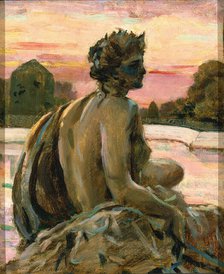 One of the Figures at the Parterre d'Eau, ca. 1911 or 1913. Creator: Carroll Beckwith.