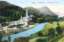 La Basilique et le Gave, Lourdes, France, 1933. Artist: Unknown