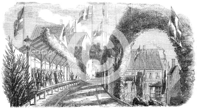 Railway Station, Flensburg, 1854. Creator: T. H. W..