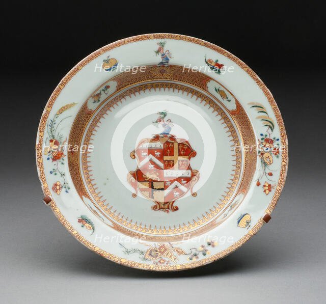 Soup Plate (part of a pair), Jingdezhen, c. 1720. Creator: Jingdezhen Porcelain.