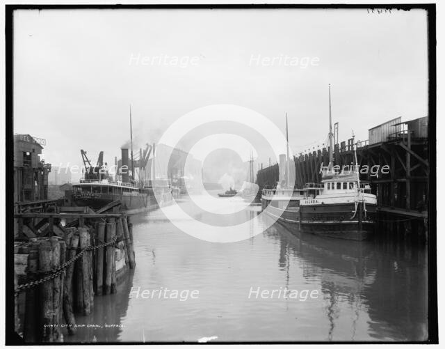 City ship canal, Buffalo, between 1890 and 1901. Creator: Unknown.