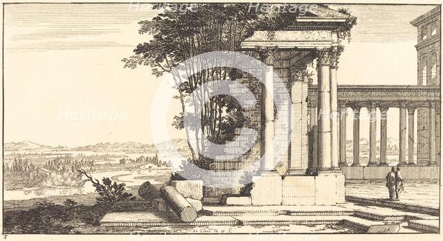 Landscape with Classical Ruins, 1673. Creator: Sebastien Le Clerc.