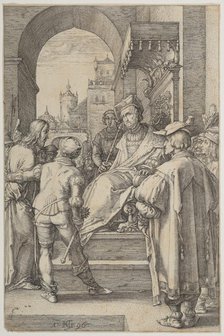 Christ before Pilate, plate 5 from The Passion of Christ, 1596. Creator: Hendrik Goltzius.